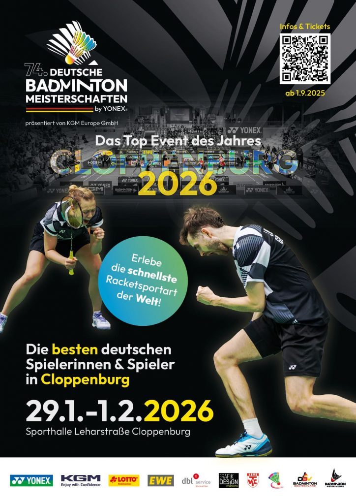 Plakat für die Deutschen Badminton Meisterschaften 2026